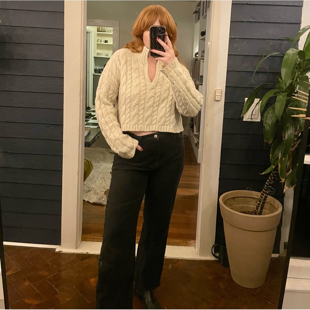 NA-KD clasp closure fisherman’s sweater